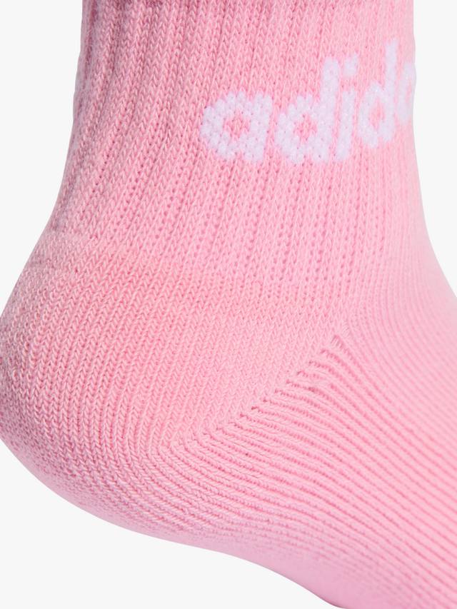 Детские носки до щиколотки из хлопковой смеси adidas, Pack of 5, Pink/Grey/White — фото 3