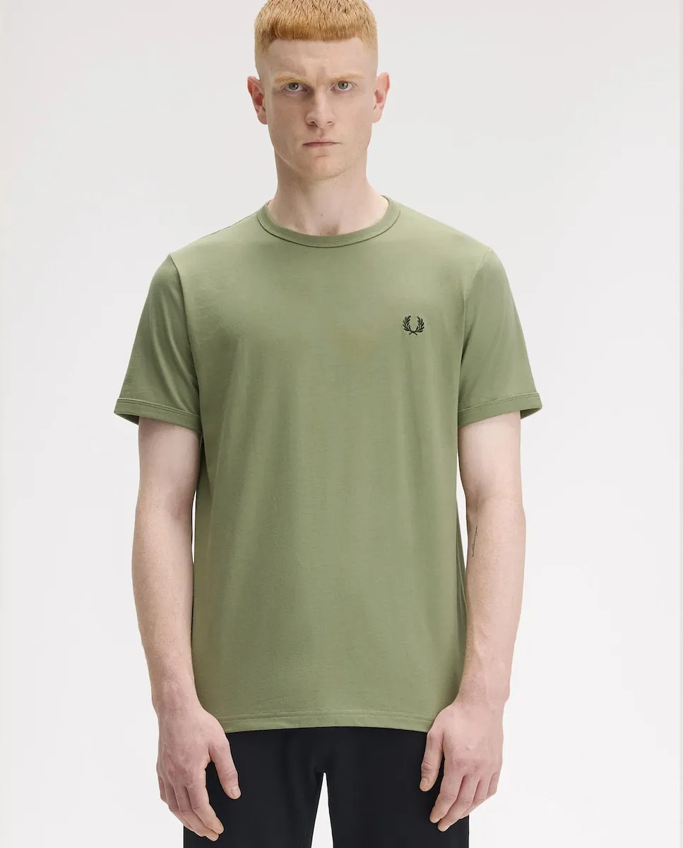 

Мужская футболка с коротким рукавом и круглым вырезом Fred Perry, хаки