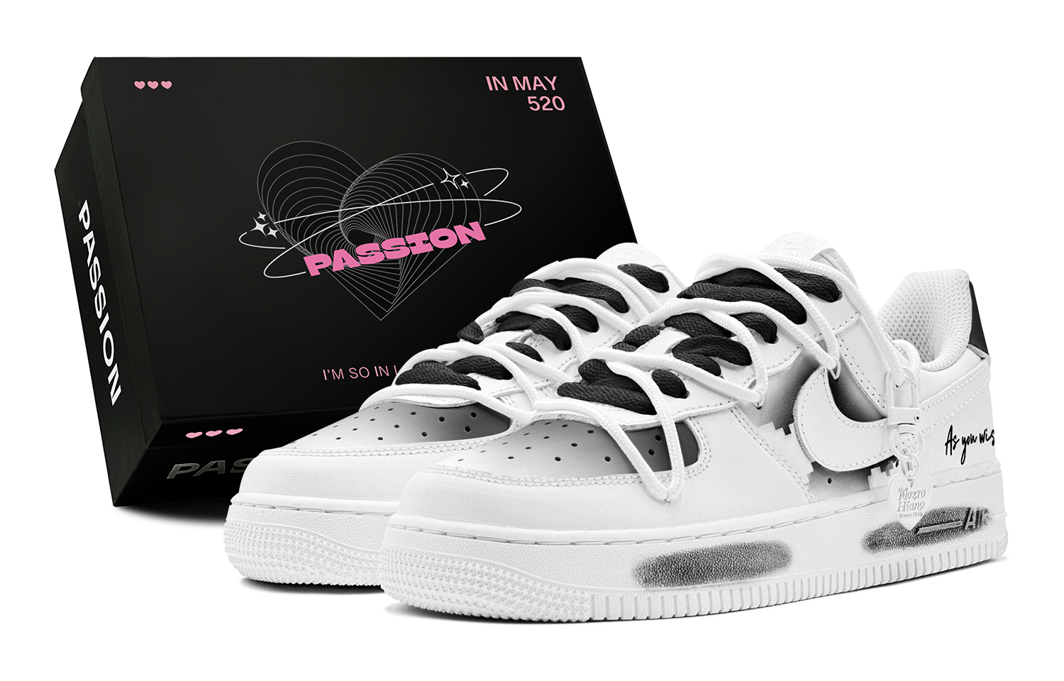 

Nike Кроссовки Air Force 1 Low Top для скейтбординга, мужские, черно-белые