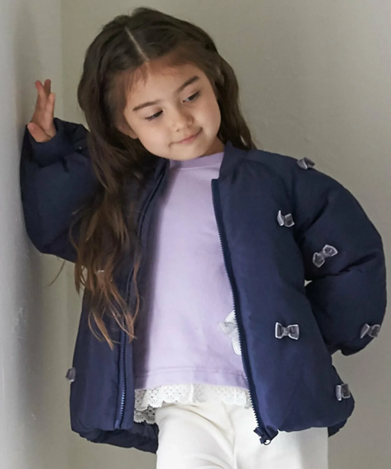 Утепленная куртка Chibi Ribbon Petit main, Navy blue