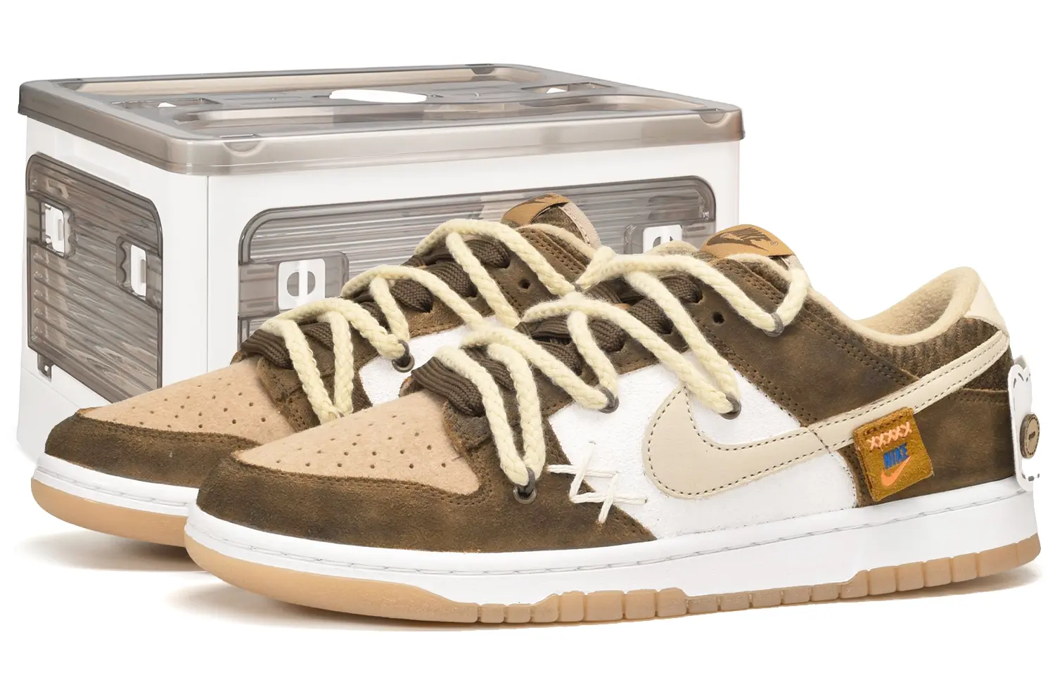 

Кроссовки Nike Dunk Skateboard Shoes Men Low-Top White Brown