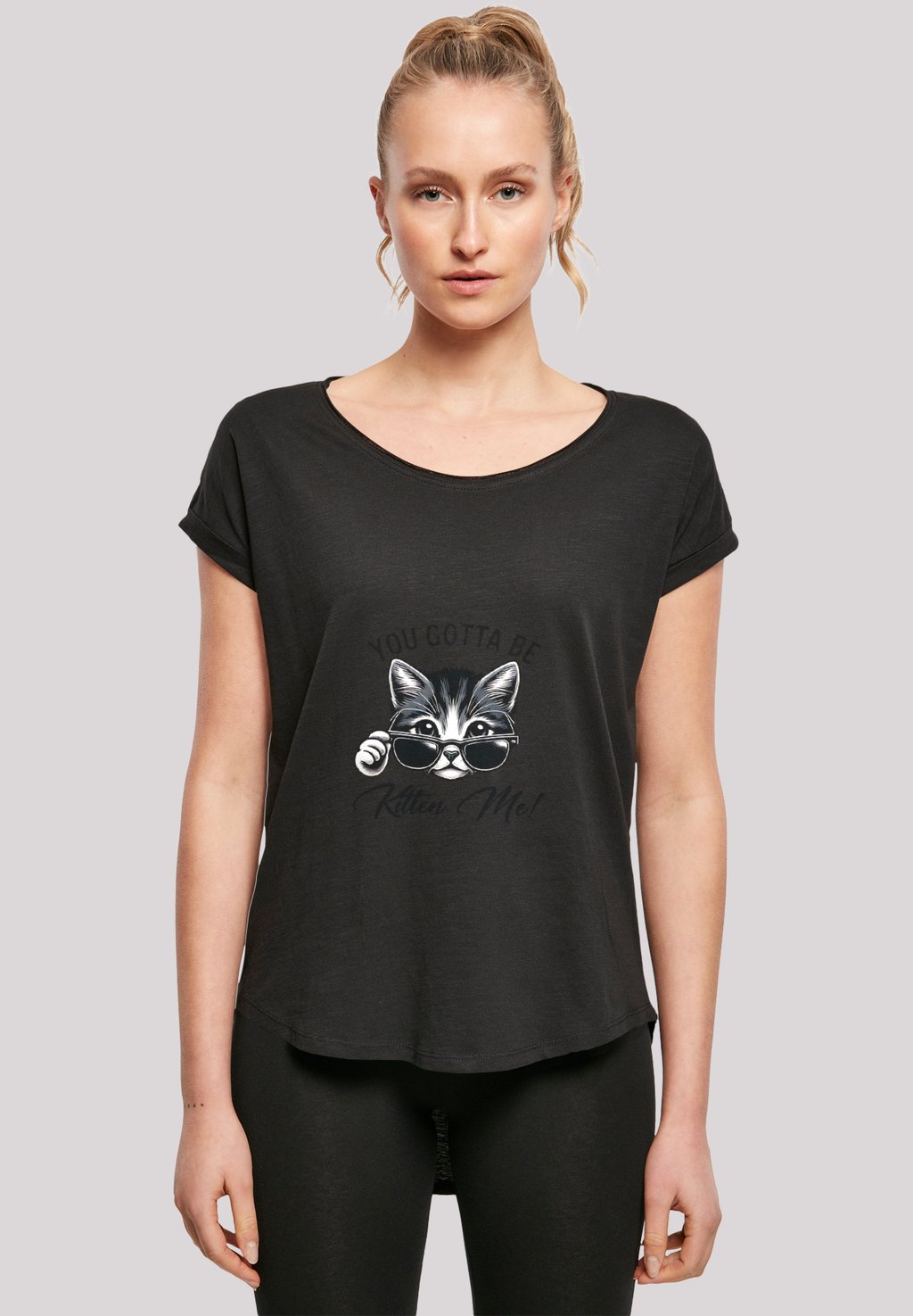 

Футболка с принтом KÄTZCHEN YOU GOTTA BE KITTEN ME! F4NT4STIC, черный
