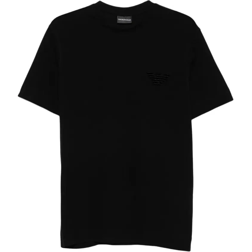 Футболка из хлопка с орлом eagle-emblem EMPORIO ARMANI, Black