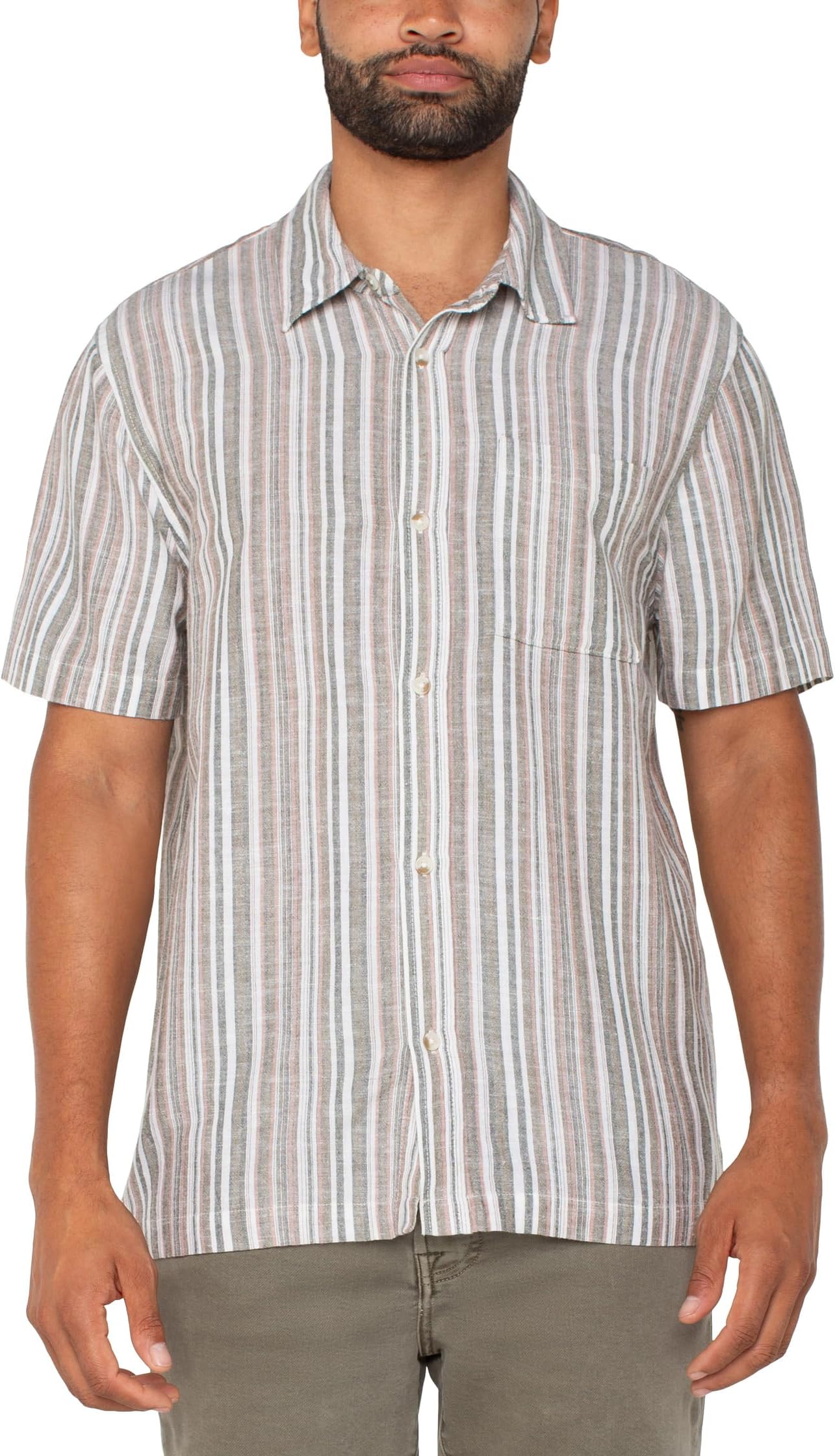 

Рубашка Liverpool Los Angeles Short Sleeve Button Up Shirt, цвет Sage Multi