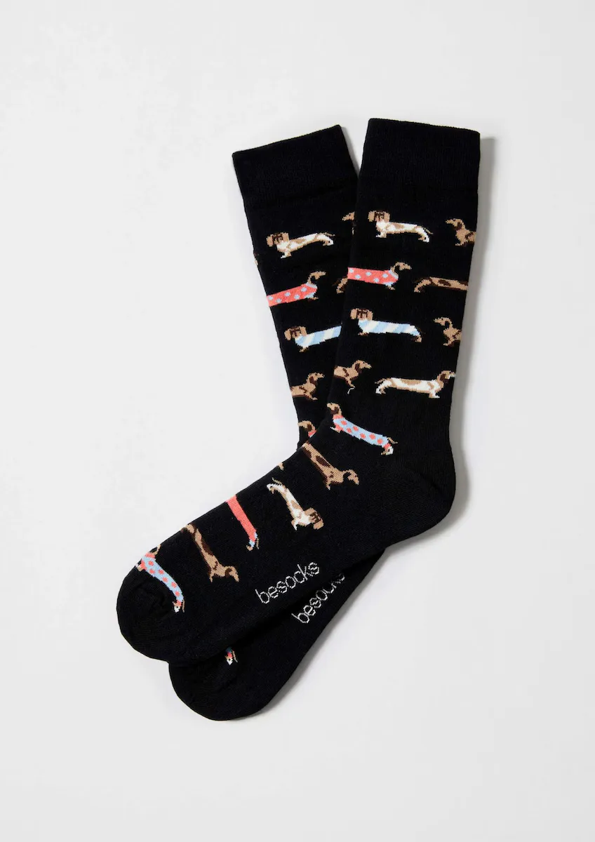 

Высокие носки унисекс из органического хлопка черного цвета Besocks, чёрный