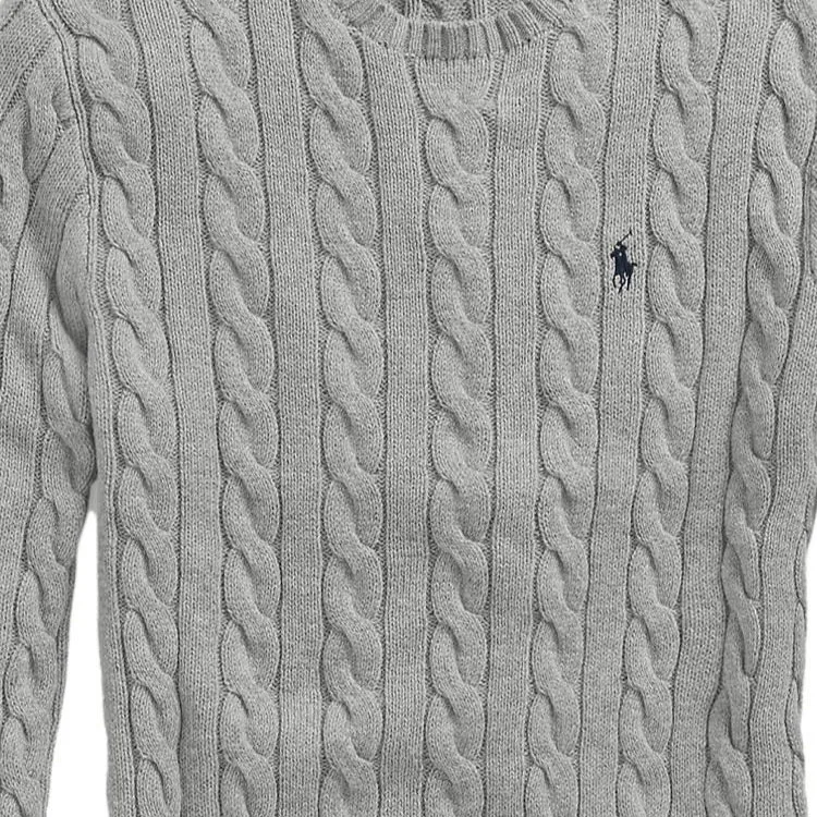 Джемпер с вышитым логотипом Polo Ralph Lauren, серый — фото 4