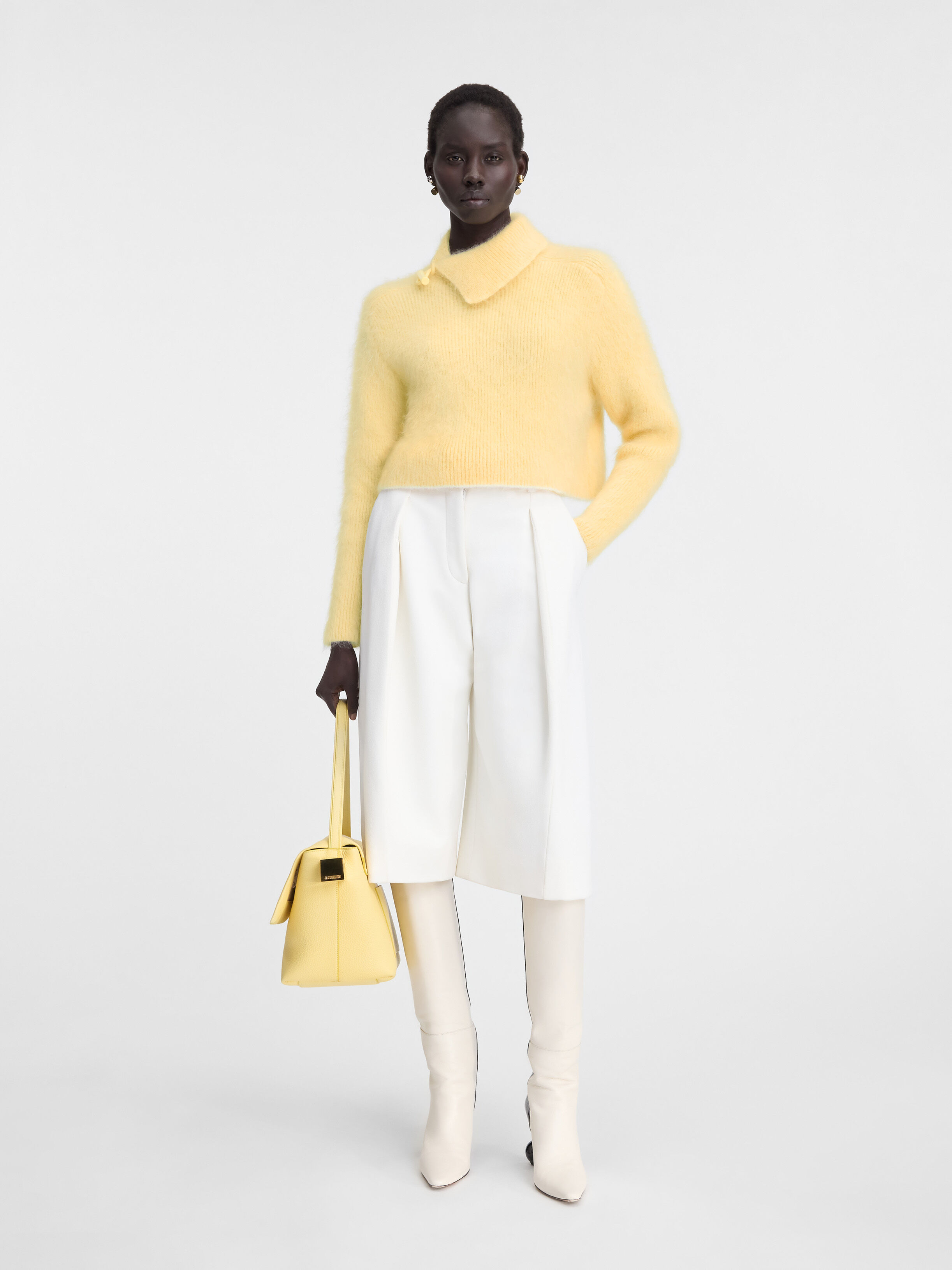 

Джемпер из мохера JACQUEMUS The Marina sweater, светло-желтый