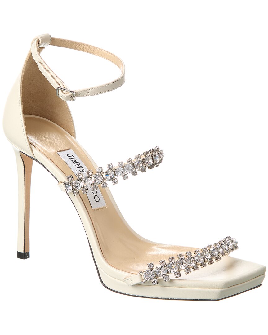 Джимми Чу Бинг 105 Кожаные сандалии Jimmy Choo, белый