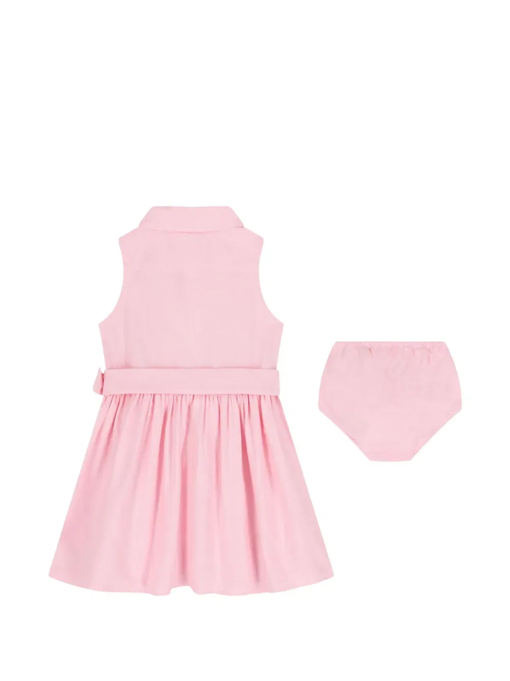 Комплект из платья и платья с поясом Polo Ralph Lauren Kids, розовый — фото 2