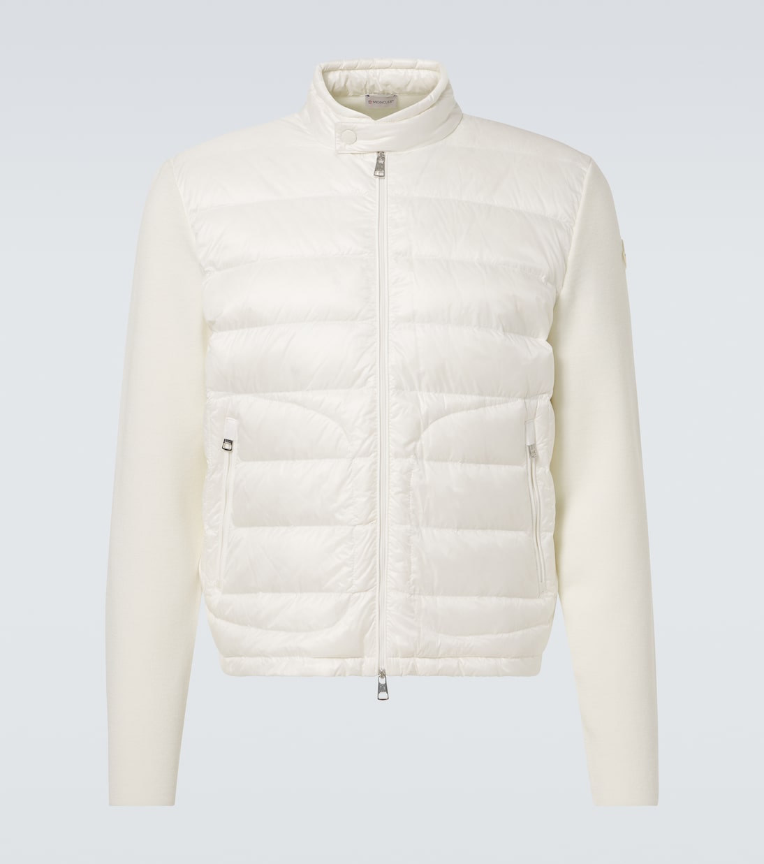 

Жакет из натуральной шерсти с отделкой внизу Moncler, Bright White