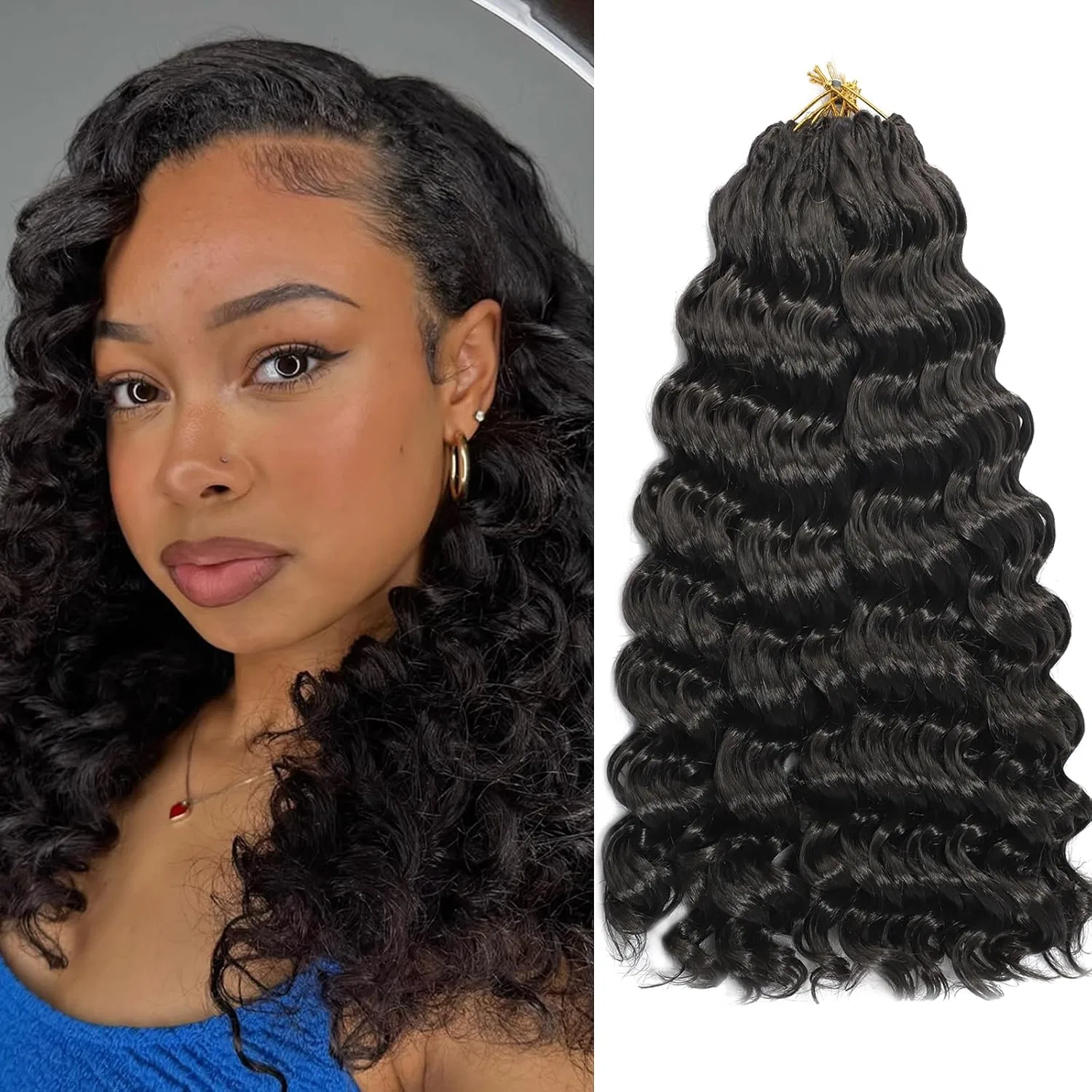 Комплект из 8 упаковок синтетических волос для плетения «Ocean Wave Crochet Hair» 14 дюймов Amlucks