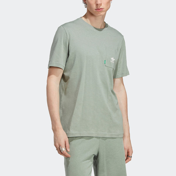 Футболка originals essentials+ made with hemp t-shirt 'silver green' Adidas, зеленый — фото 2