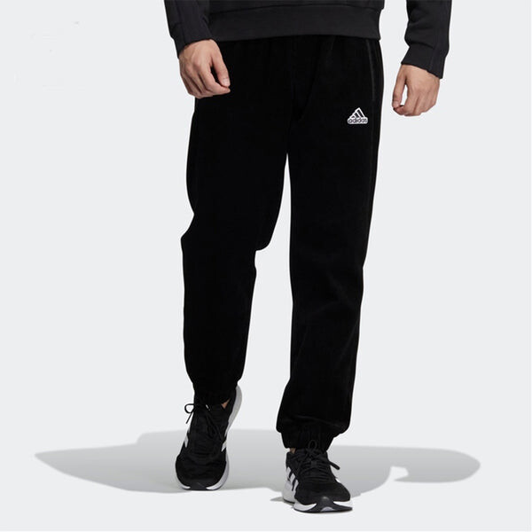 Спортивные штаны Men's adidas Embroidered Logo Corduroy Bundle Feet Sports Pants/Trousers/Joggers Black, мультиколор — фото 2
