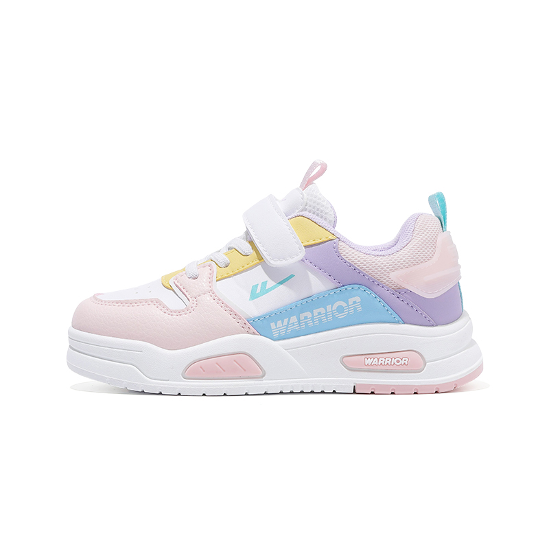 

Низкие детские кроссовки для скейтбординга WARRIOR, белый/розовый/фиолетовый