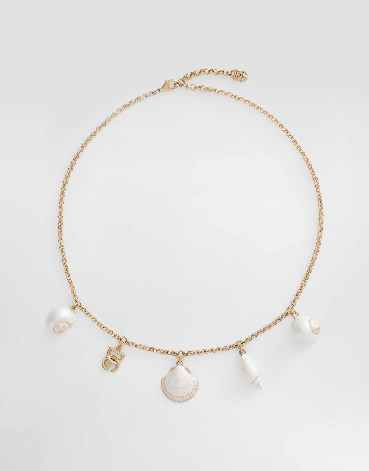 

Колье с логотипом DG и ракушками DOLCE & GABBANA, золотой