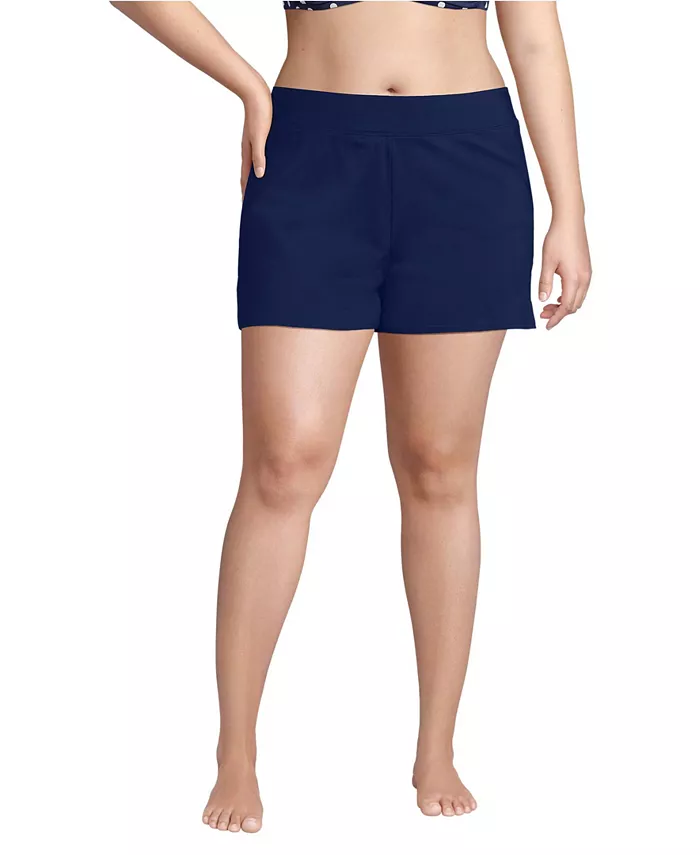 

Плавки для плавания Plus Size Smoothing Control, длина 3" Lands' End, синий