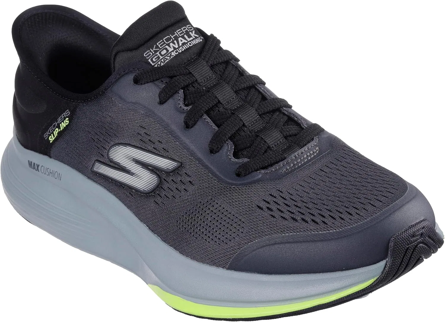 Мужские кроссовки Skechers Go Max Walker Next Generation, Anthracite And Black Textile Synthetic