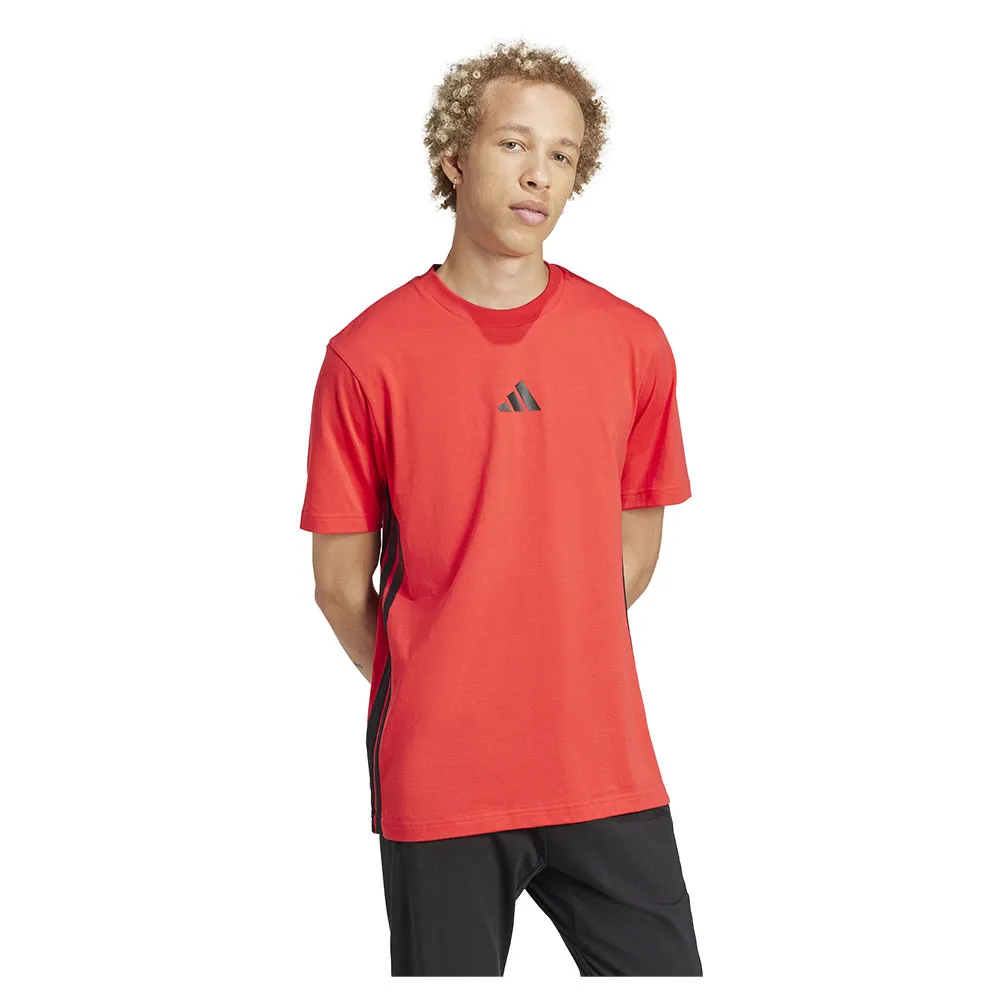 Футболка adidas Essentials 3 Stripes Single Jersey, оранжевый — фото 4