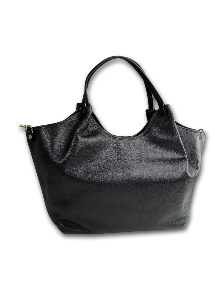 

Кожаная сумка, наплечная сумка Toscanto, черная, примерно 47 см