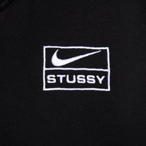 Толстовка x stussy ss24 флисовая толстовка с полной молнией Nike, черный — фото 4