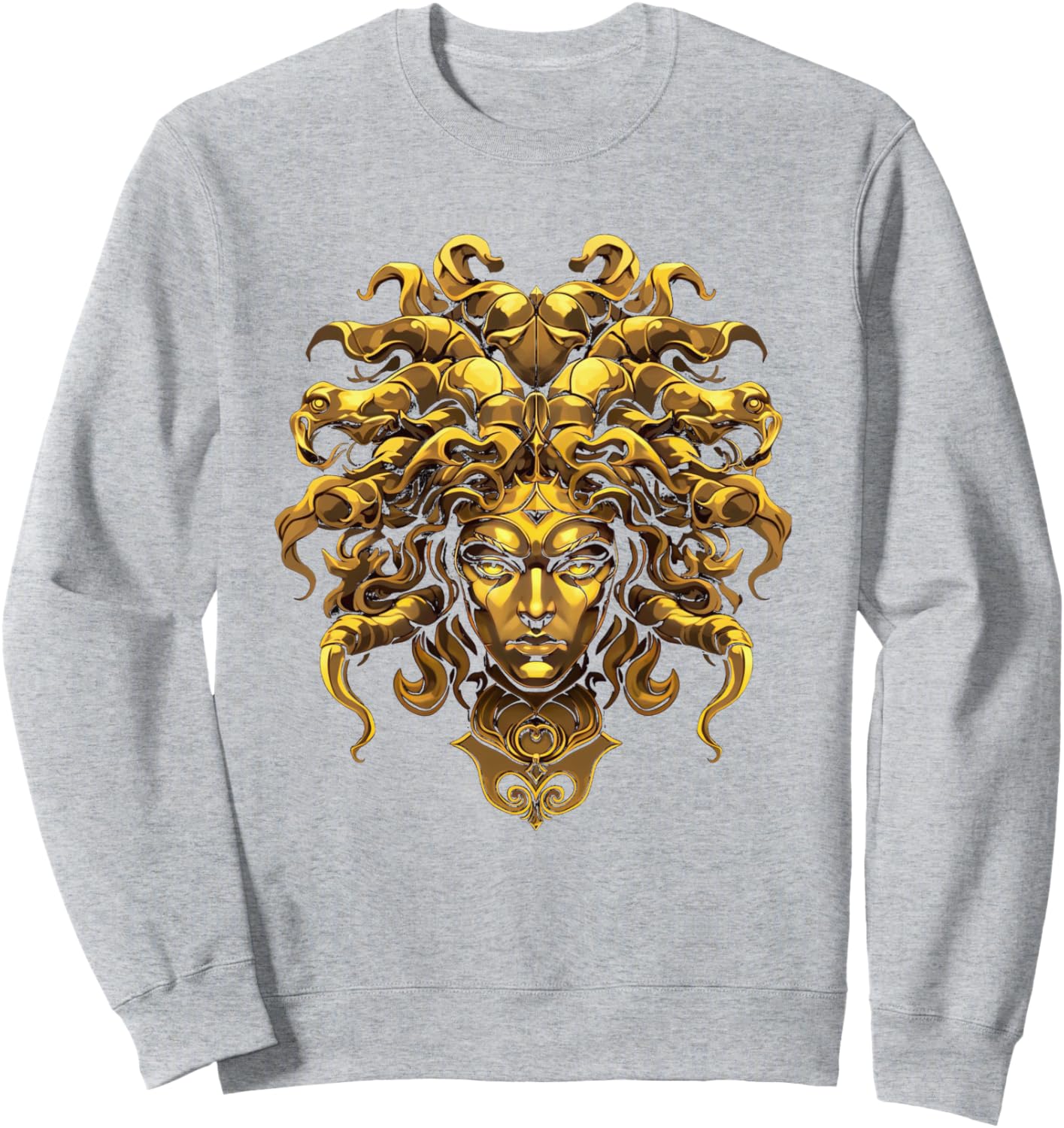 

Толстовка с изображением головы Медузы из греческой мифологии и древних змеиных волос Ancient Greek Gods Designs, серый