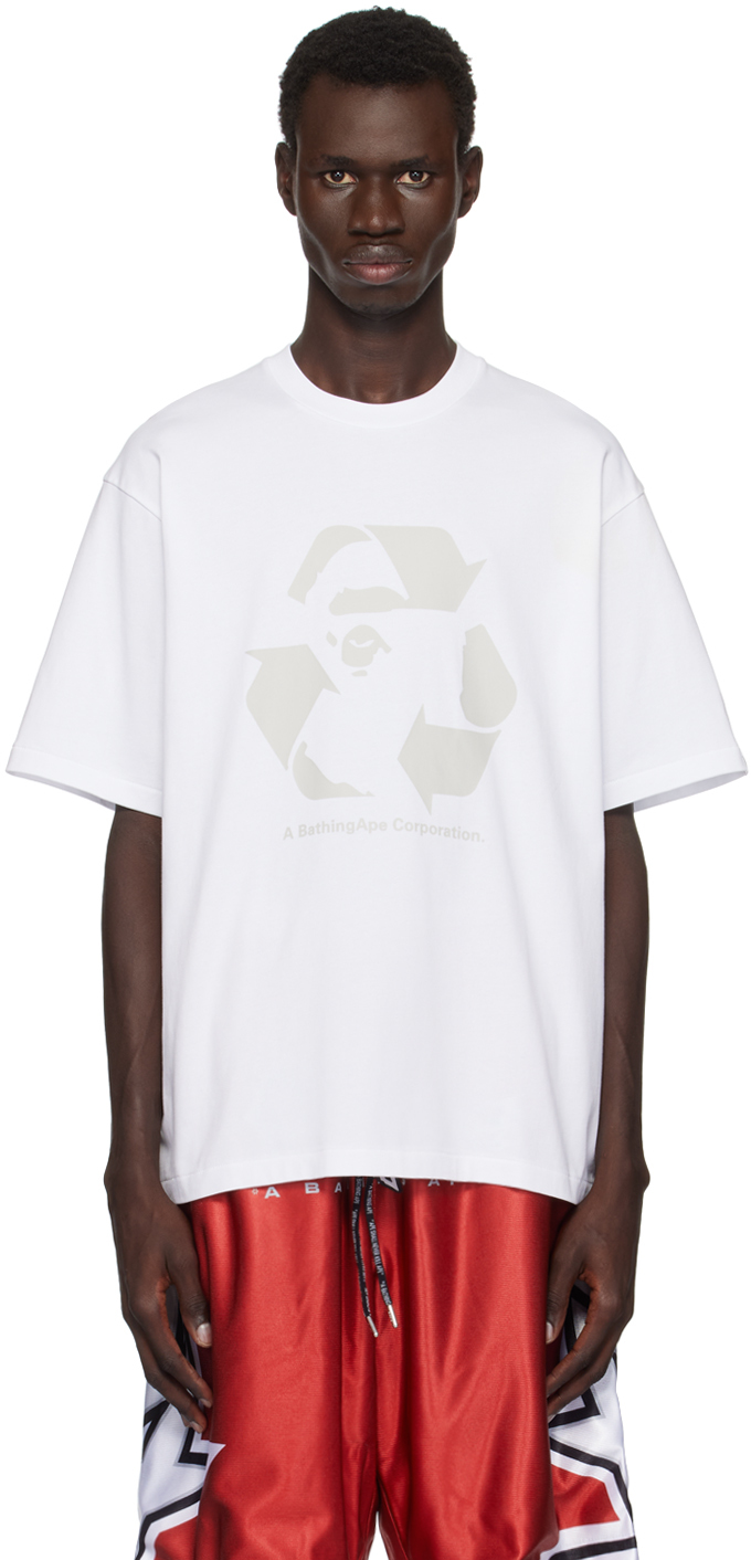 

Футболка свободного кроя с мотивом Recycle BAPE, белый
