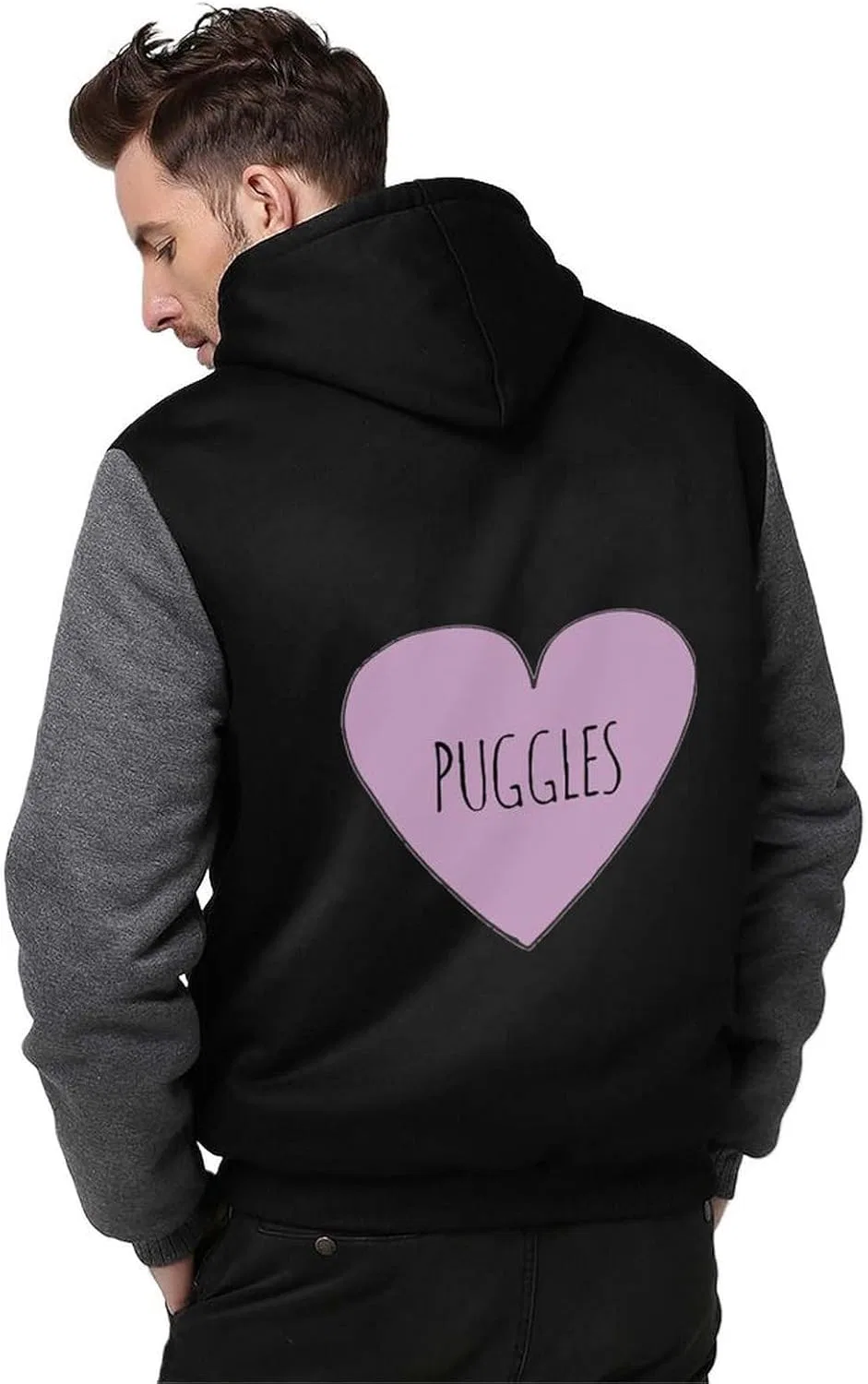 Толстовки Puggle Love для мужчин, толстые, на молнии, флисовые, зимние теплые куртки