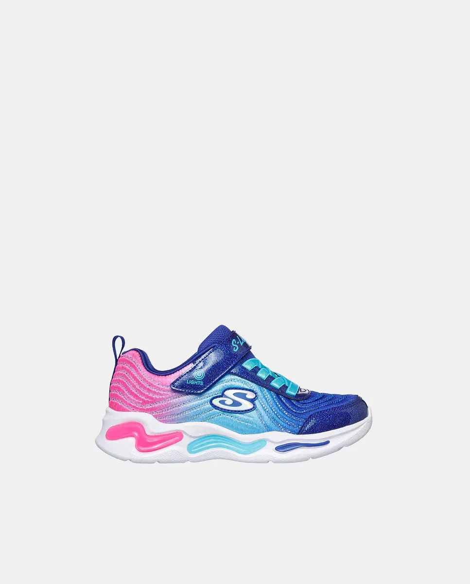 

Кроссовки с подсветкой и волнистыми лучами для девочек Skechers, синий