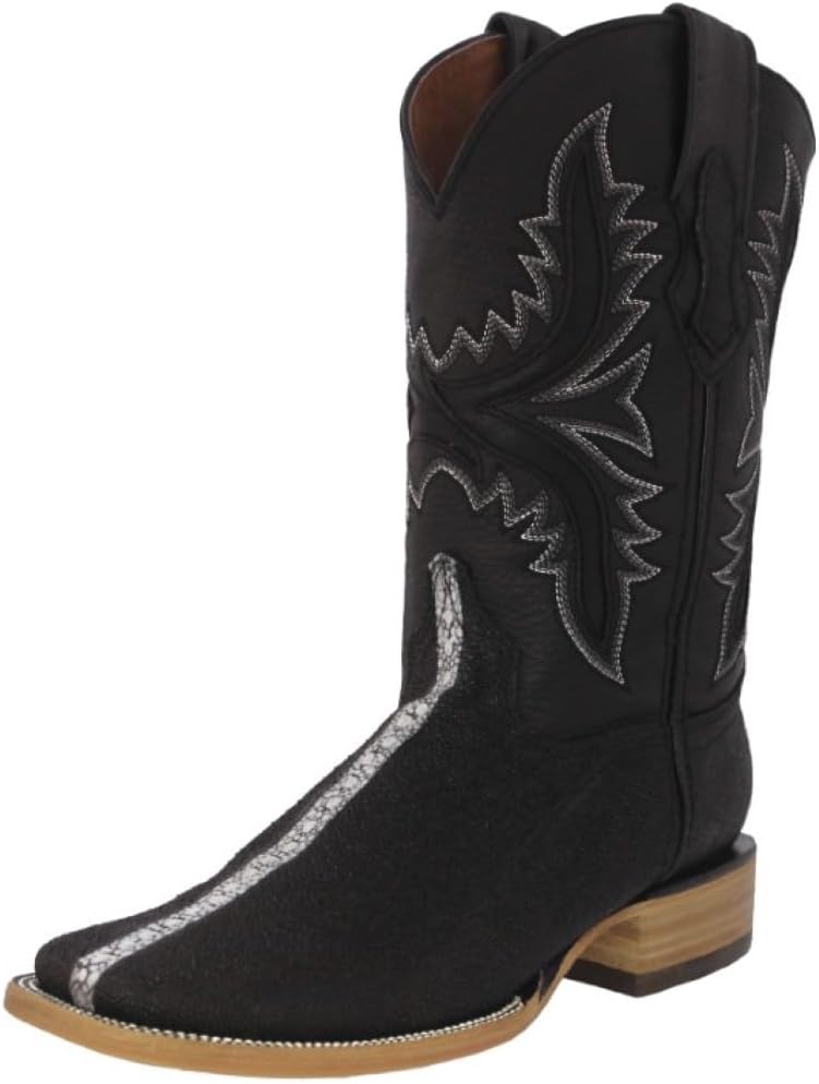 

Мужские черные ковбойские сапоги Texas Legacy с узором из кожи морского ската, квадратный носок