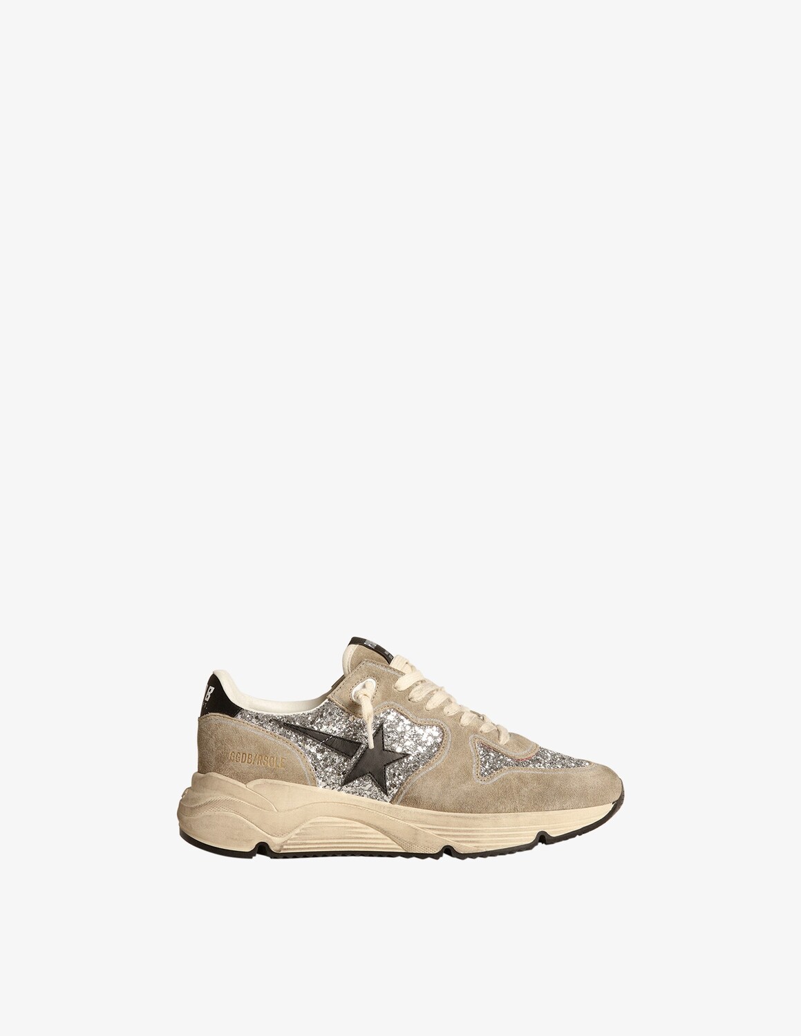 

Кроссовки беговые на блестящей замшевой подошве Star Golden Goose, цвет Silver/Black