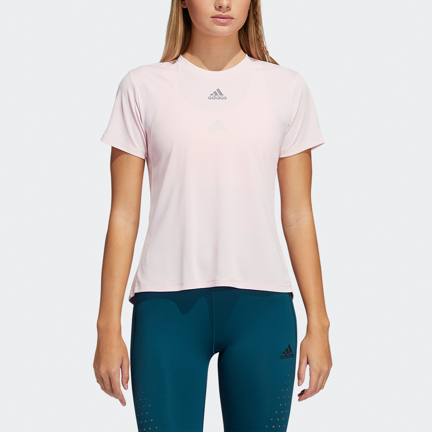 Женская футболка Heatrdy Focus розового цвета Adidas — фото 2