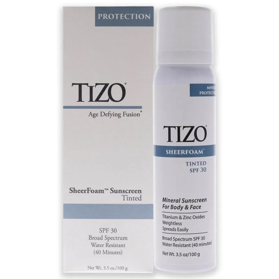 Тонирующий солнцезащитный крем для тела и лица SheerFoam SPF 30 от Tizo для всех полов - 3,5 унции