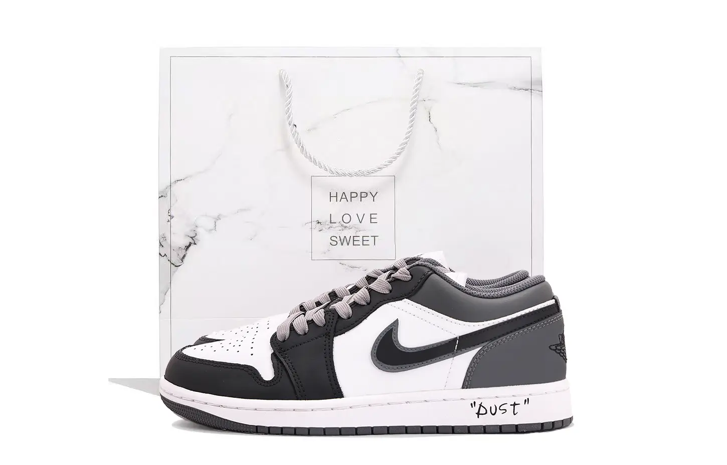

Jordan Эйр 1 устойчивые к истиранию кроссовки унисекс серо-белые, цвет Gray White