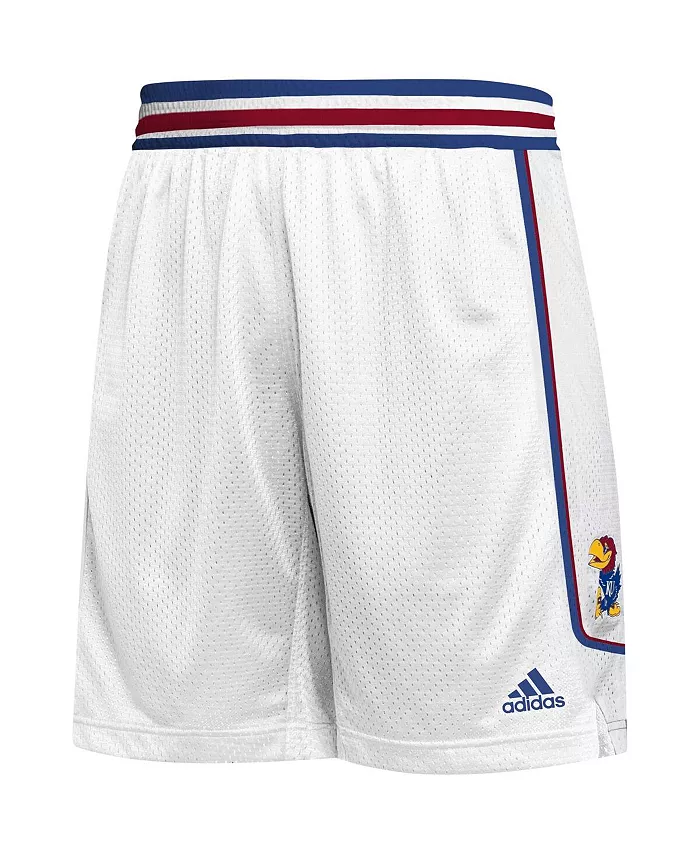 Мужские баскетбольные шорты Kansas Jayhawks Swingman Replica белого цвета adidas — фото 3