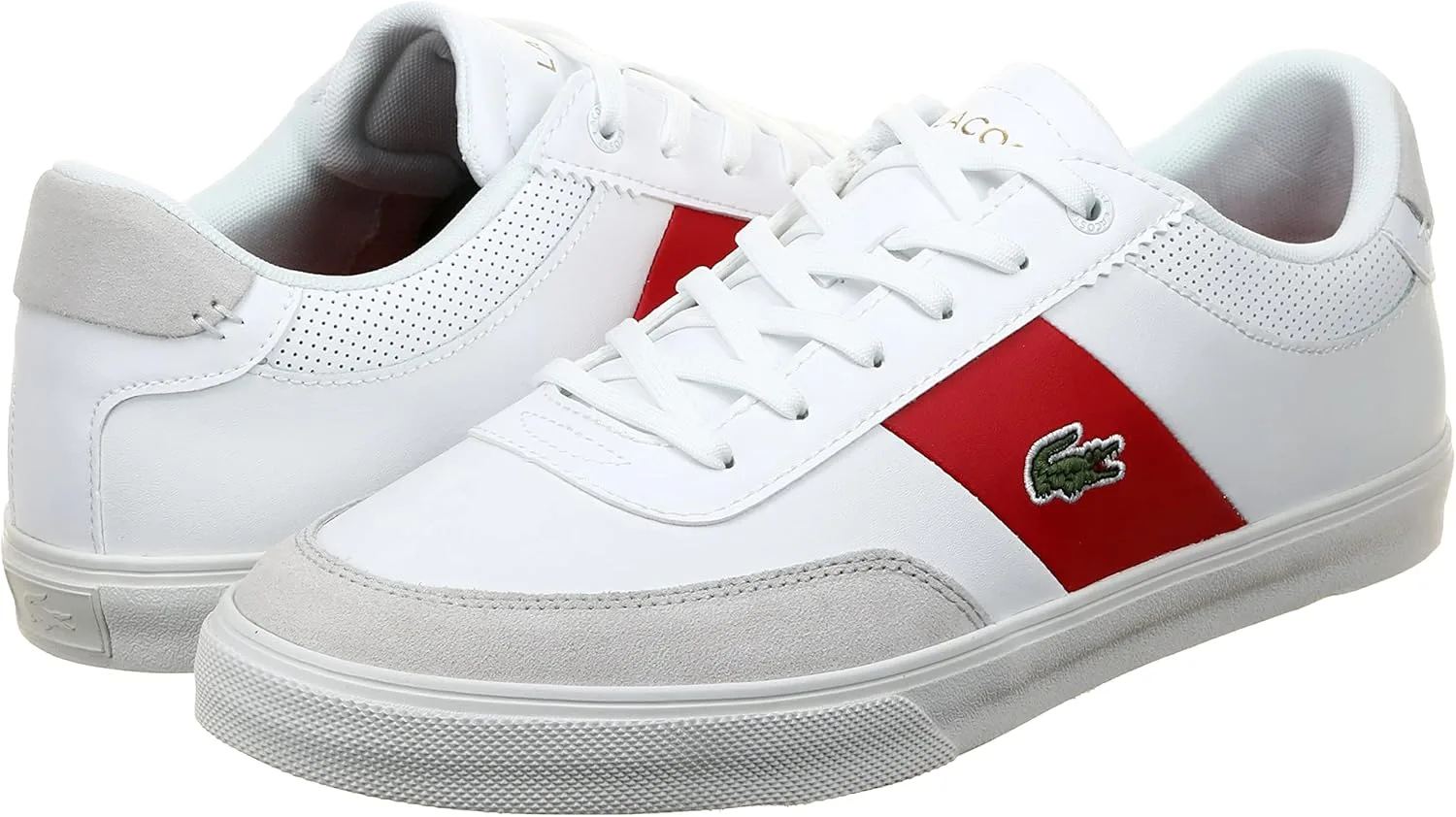Мужские кроссовки Lacoste Court-Master Pro 2221 SMA с кожаным верхом и логотипом, черный — фото 2