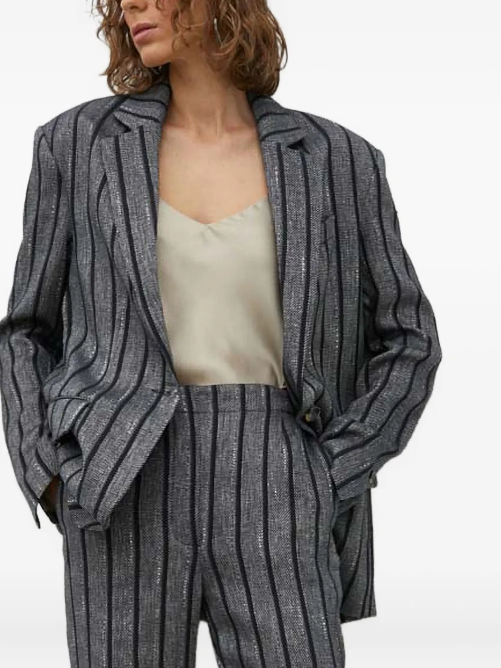 

Полосатый однобортный пиджак Day Birger Et Mikkelsen, серый