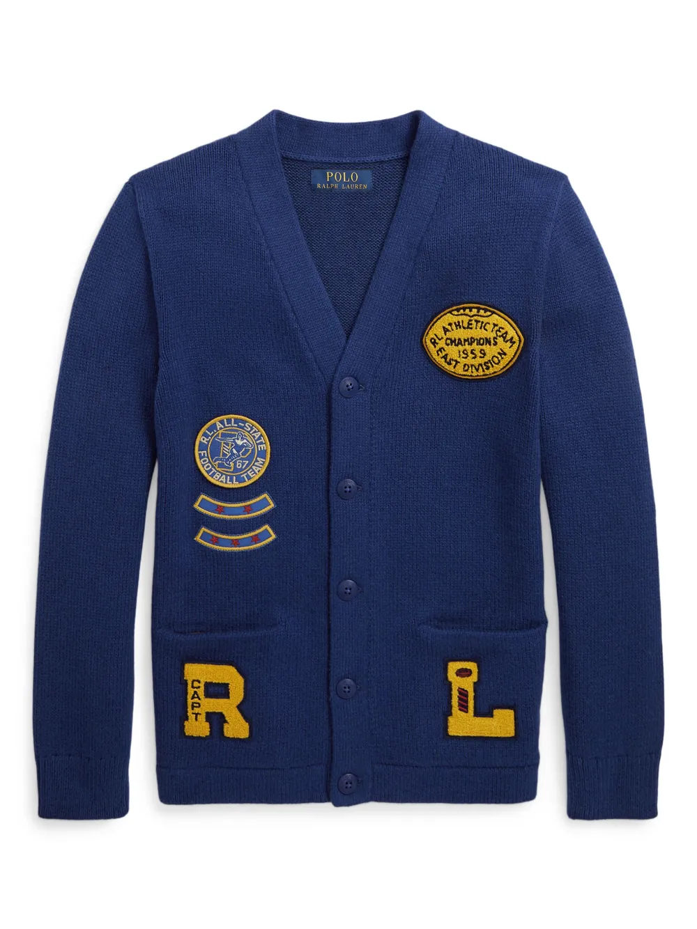 

Кардиган в технике пэчворк POLO RALPH LAUREN KIDS, синий
