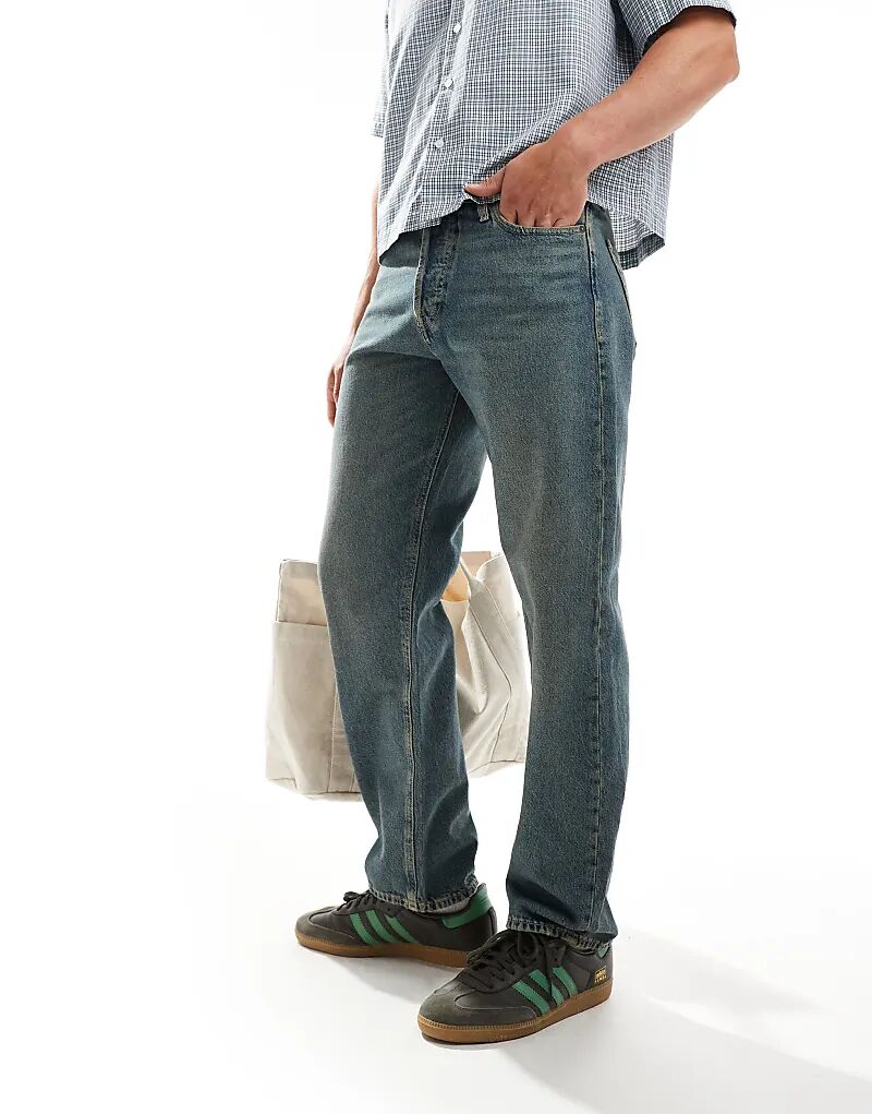 

Свободные джинсы Jack & Jones Eddie синего цвета с грязной стиркой