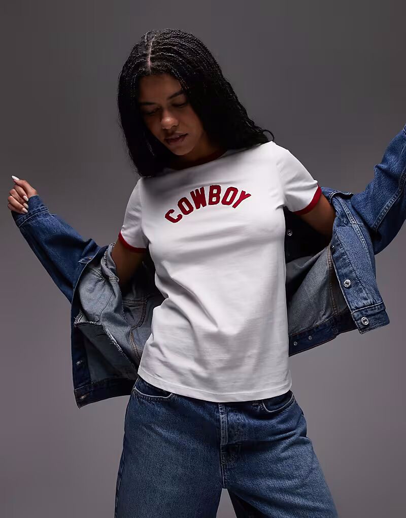 

Футболка с ковбойским слоганом, белая Wrangler