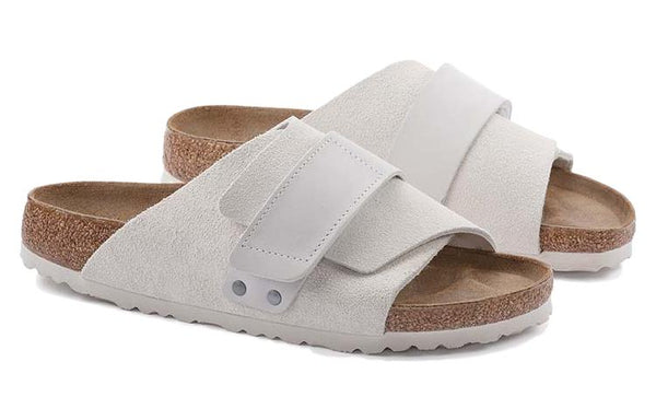 Тапочки kyoto nubuck-suede leather narrow fit sandals 'antique white' Birkenstock, белый — фото 3
