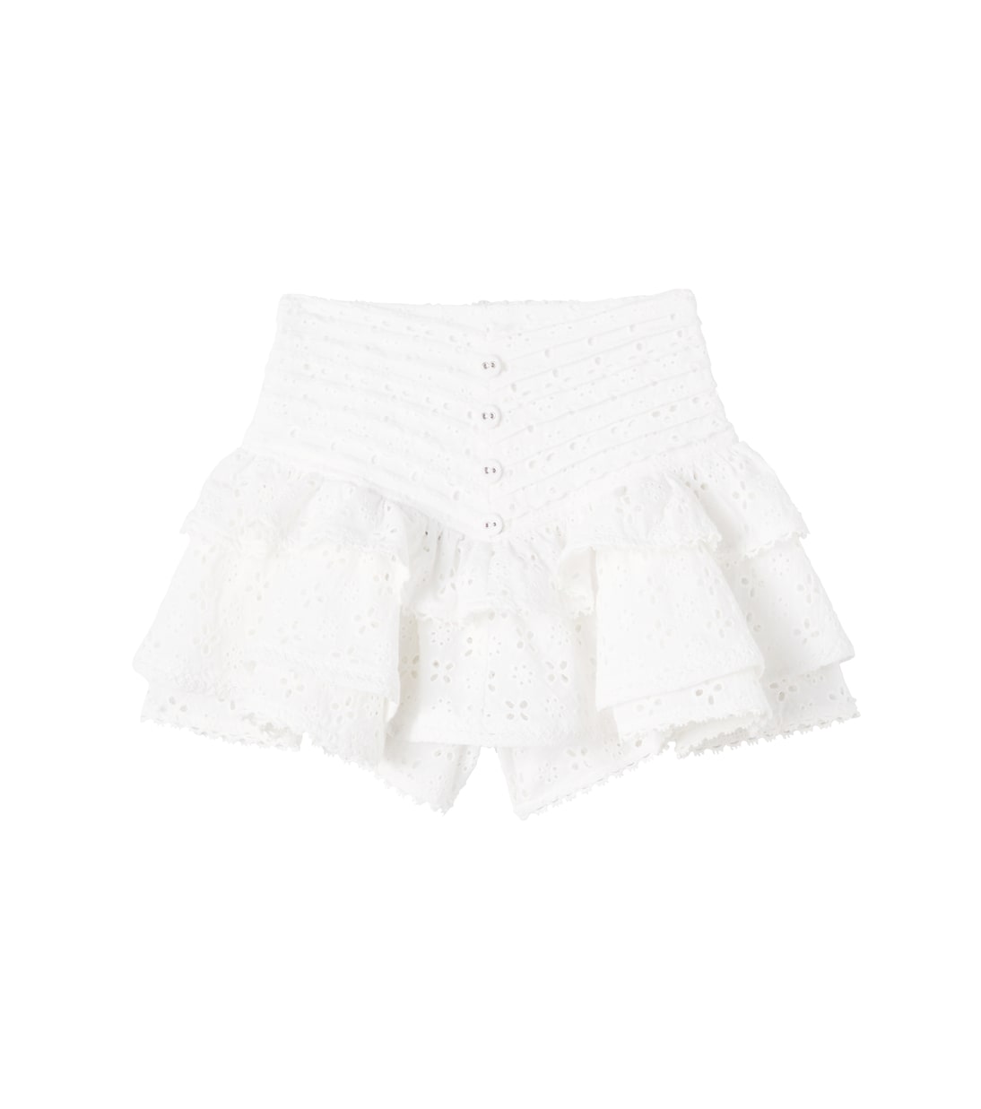 

Юбка Alizee из хлопкового кружева с рюшами Poupette St Barth Kids, Natural White Plain