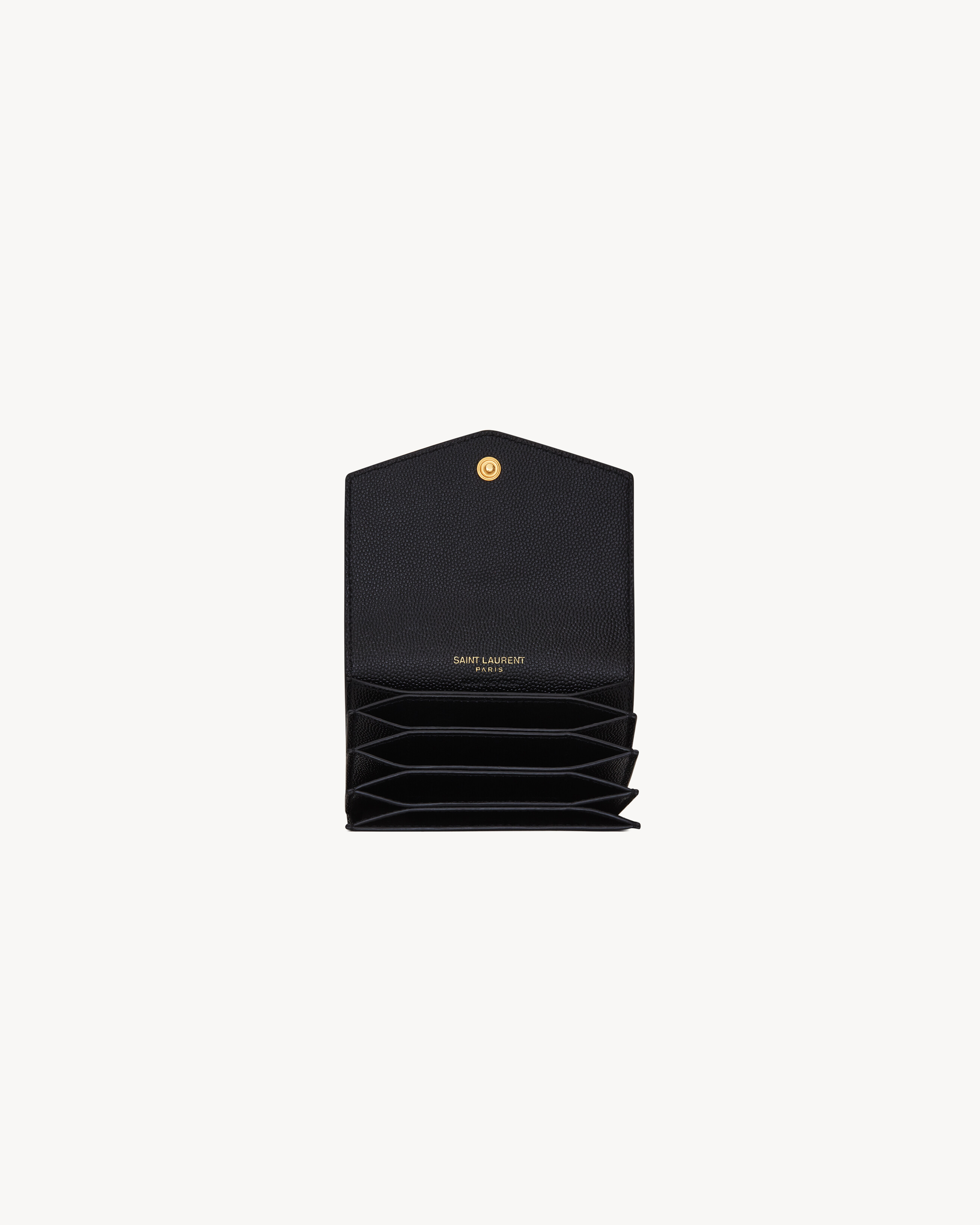 Визитница UPTOWN из зернистой кожи grain de poudre Saint Laurent, черный — фото 4