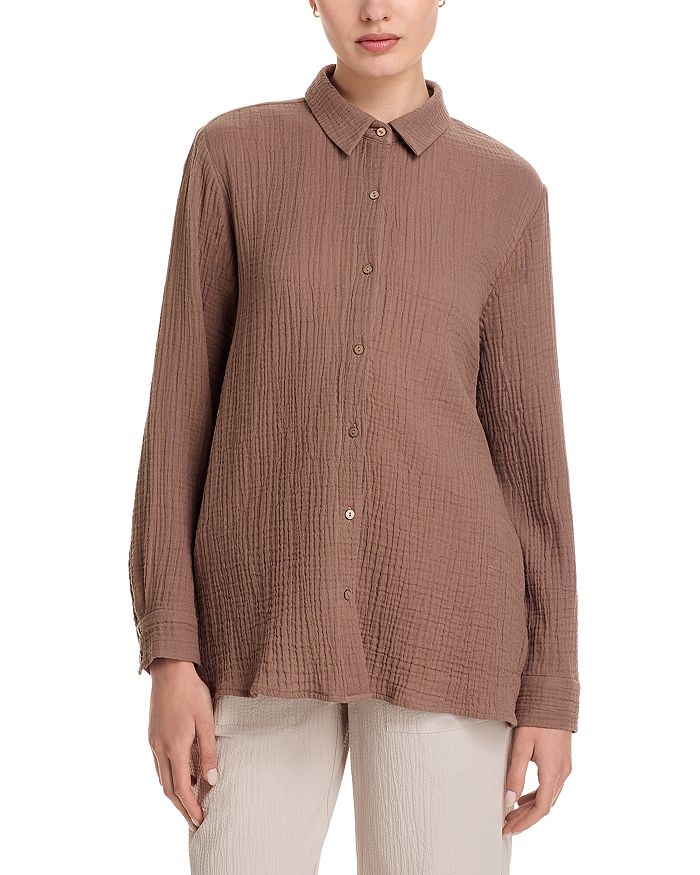 

Классическая рубашка с отложным воротником Easy Shirt Eileen Fisher, коричневый