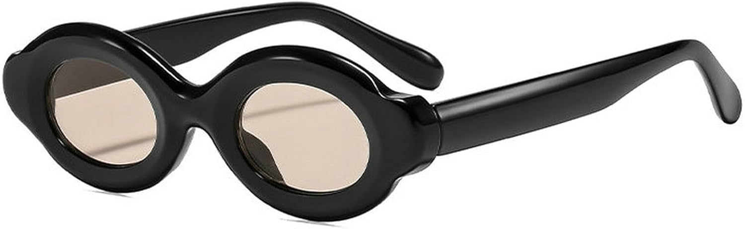 

Солнцезащитные очки COTIA Retro Small Oval для женщин и мужчин, модные панк-очки неправильной формы, летние, для активного отдыха и повседневной носки, Black Champagne