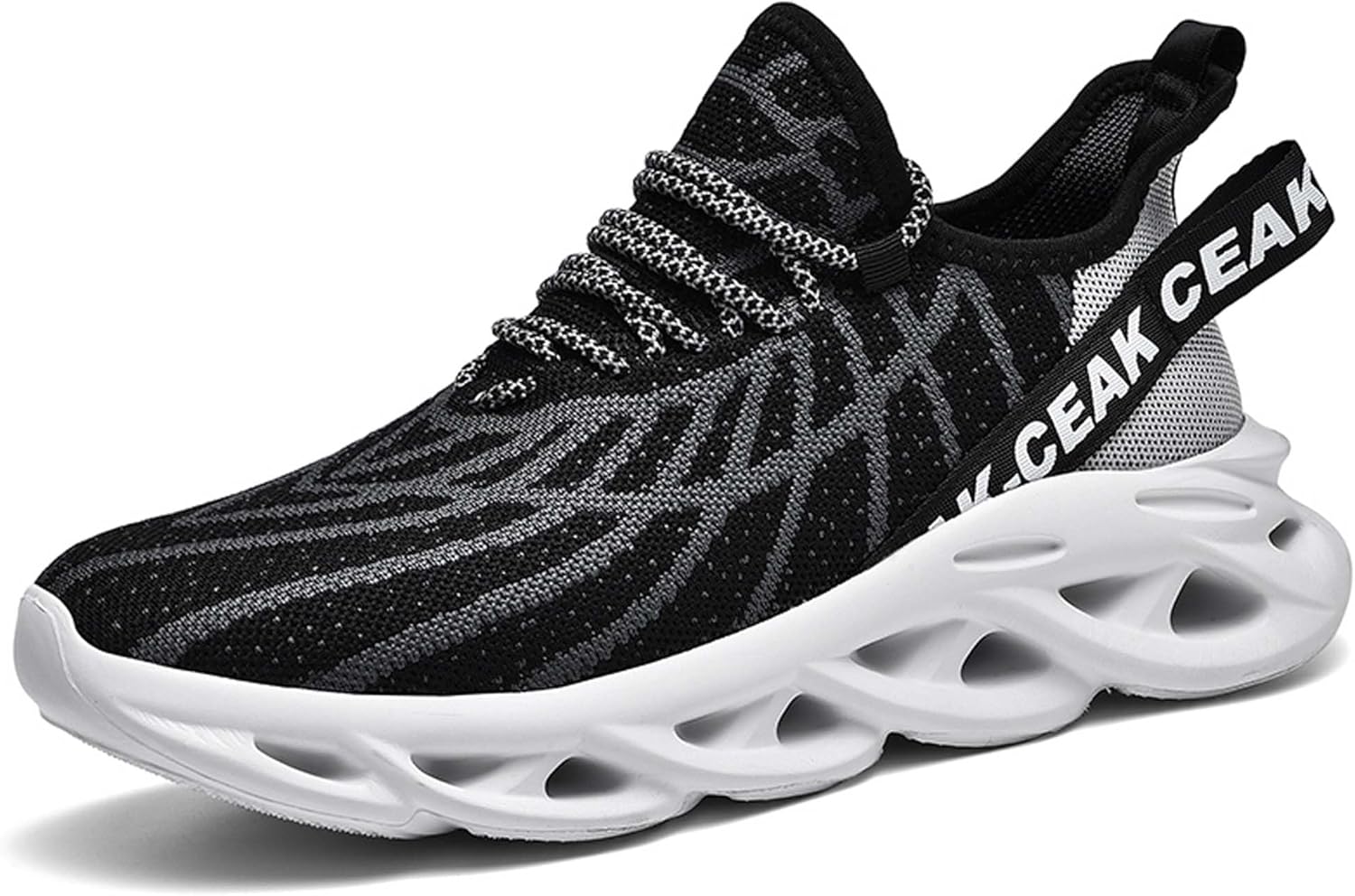 

Мужские спортивные беговые кроссовки - дышащая сетка - модные кеды - мужские баскетбольные кроссовки больших размеров, противоскользящие с амортизацией для ходьбы - тренировочные теннисные кроссовки Dzbajrqm, белый/черный