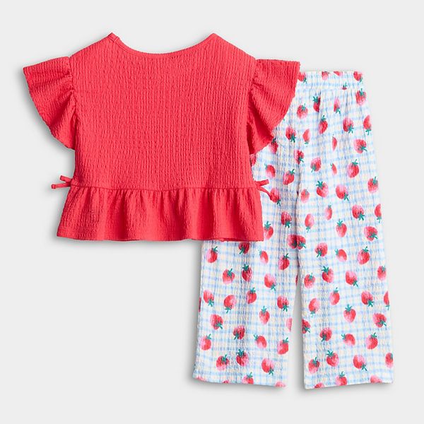 Детский комплект с топом и брюками для девочки Jumping Beans, Blue Picnic Berry — фото 2