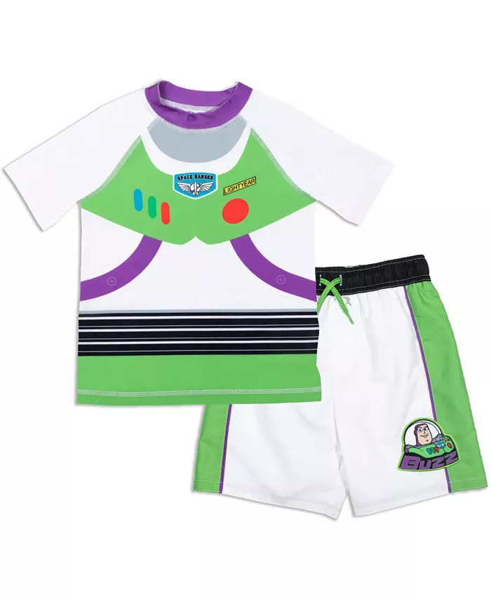 

Детский комплект для плавания: худи-рашгард и шорты Boys Pullover Rash Guard and Swim Trunks Outfit Set Toy Story, белый