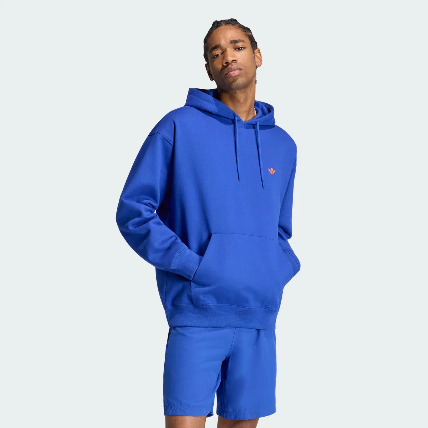 Толстовка Adidas Originals Trefoil Essentials кобальтово-синего цвета — фото 2