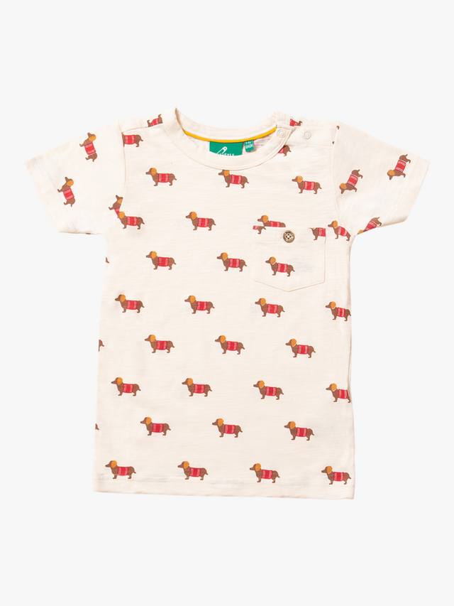 

Детская футболка с собаками Little Green Radicals, кремовый/разноцветный