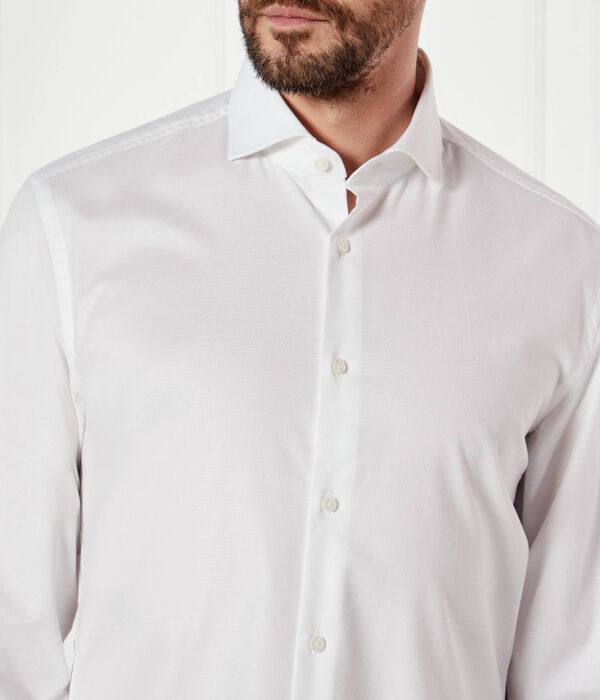 Рубашка h-моток-распространение-c1-222 Slim fit Boss, белый — фото 4